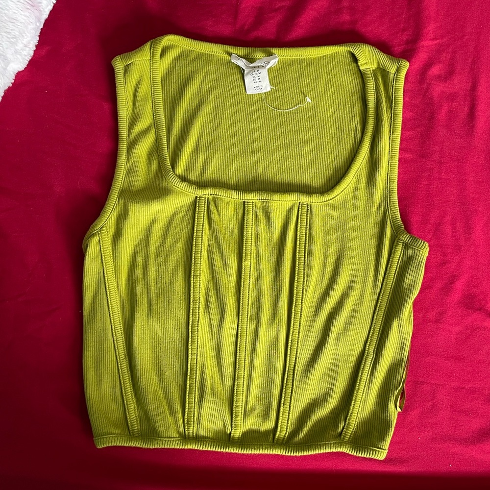 Green Sleeveless Corset Top